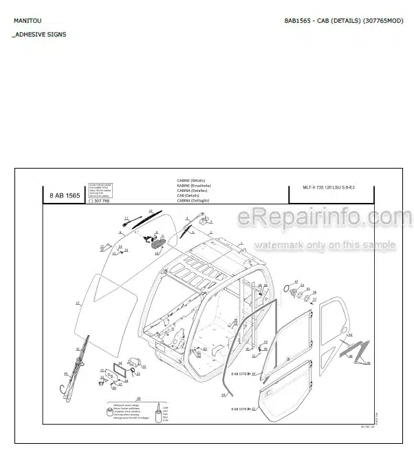 Photo 4 - Manitou MLT-X735-120LSU S6 E3 Parts Catalog Telescopic Handler