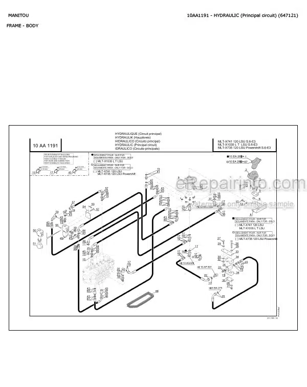 Photo 4 - Manitou MLT-X735T LSU MLT-X735-120 S6-E3 Parts Catalog Telescopic Handler