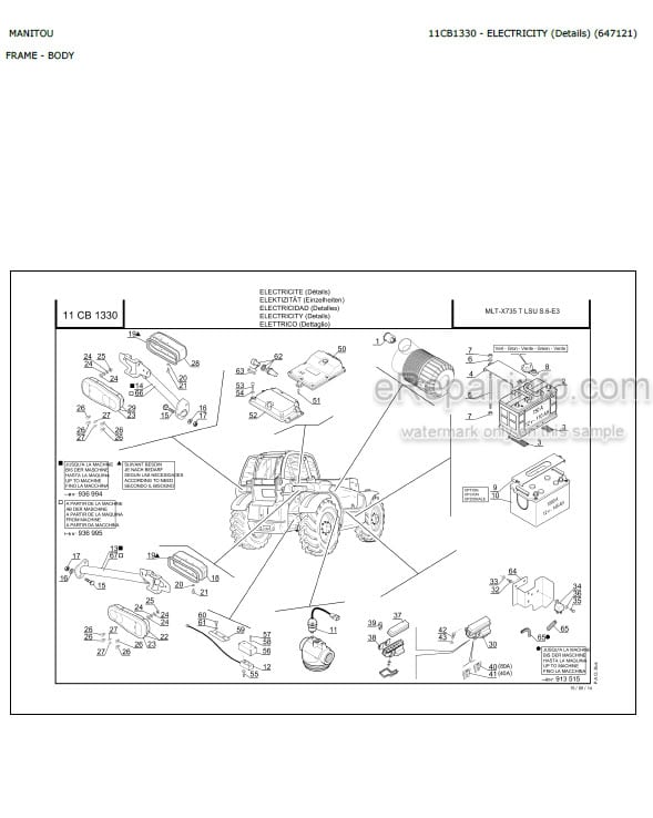 Photo 6 - Manitou MRT1440 Easy E3 Parts Catalog Telescopic Handler