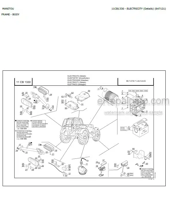 Photo 3 - Manitou MLT-X735T LSU MLT-X735-120 S6-E3 Parts Catalog Telescopic Handler