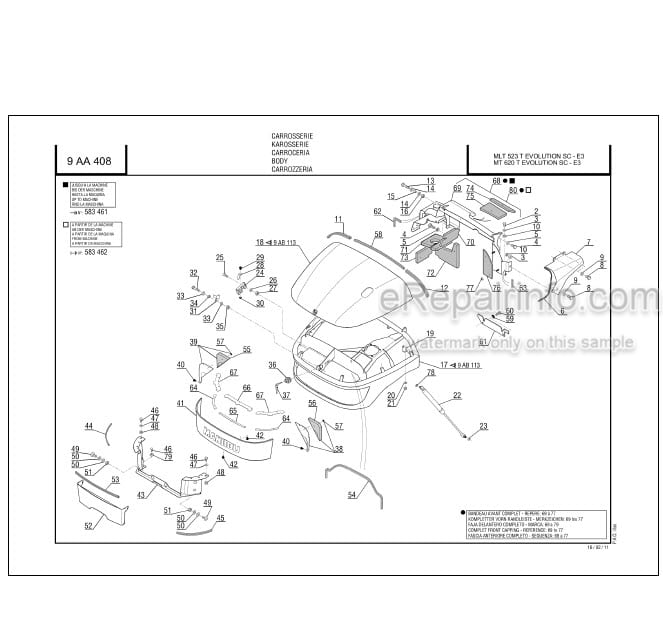 Photo 7 - Manitou MLT523 MT523 MT620 Turbo Mono Ultra SB E2 Parts Catalog Telescopic Handler