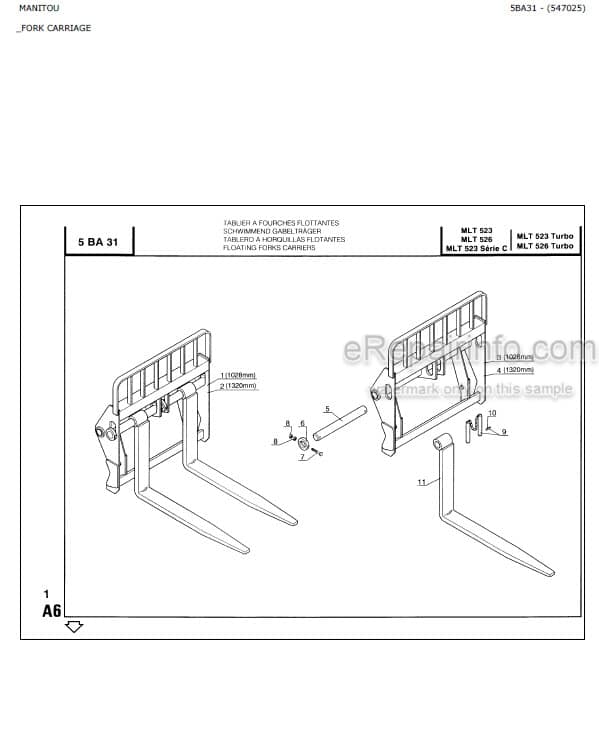 Photo 4 - Manitou MLT523 MLT526 Turbo Serie C 2 Parts Catalog Telescopic Handler