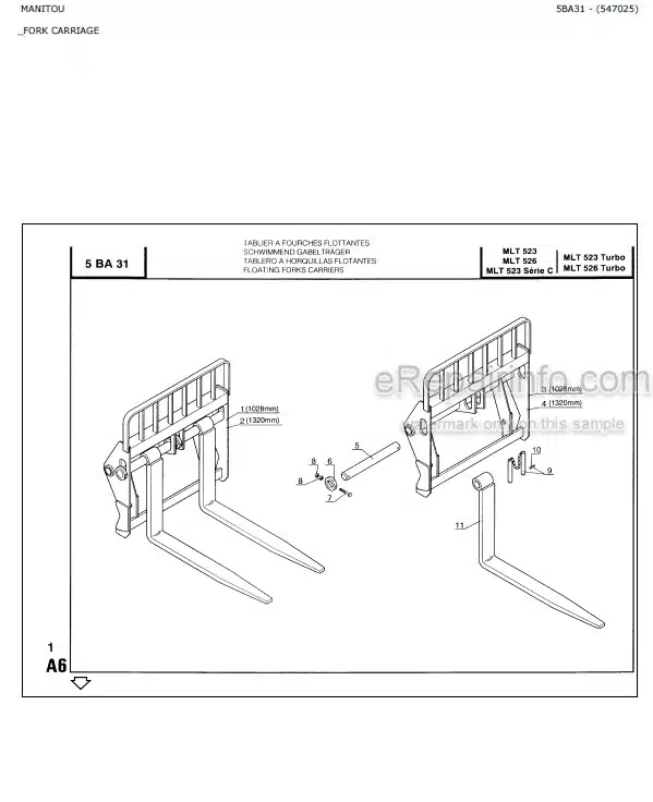 Photo 4 - Manitou MLT523 MLT526 Turbo Serie C 2 Parts Catalog Telescopic Handler