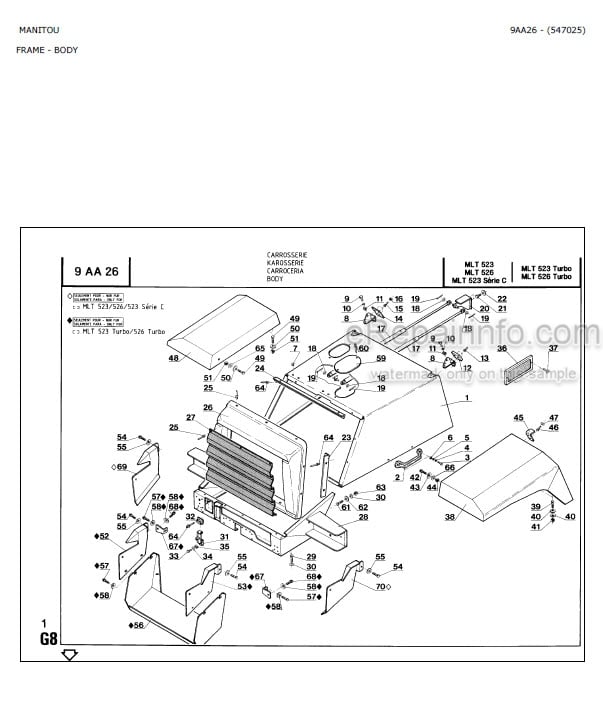 Photo 5 - Manitou MLT523 MLT526 Turbo Serie C 2 Parts Catalog Telescopic Handler
