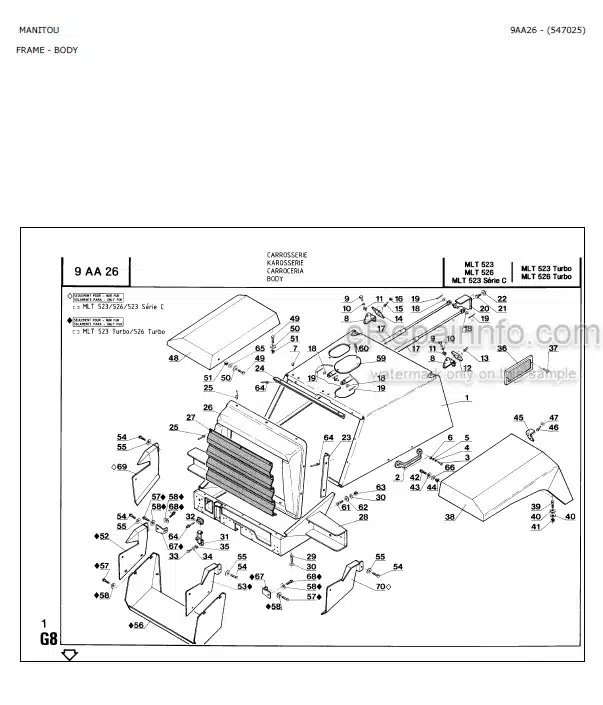 Photo 7 - Manitou ME418 ME420 ME425C ME425 ME430 Serie 2 Parts Catalog Forklift
