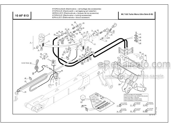 Photo 4 - Manitou MLT523 MT523 MT620 Turbo Mono Ultra SB E2 Parts Catalog Telescopic Handler