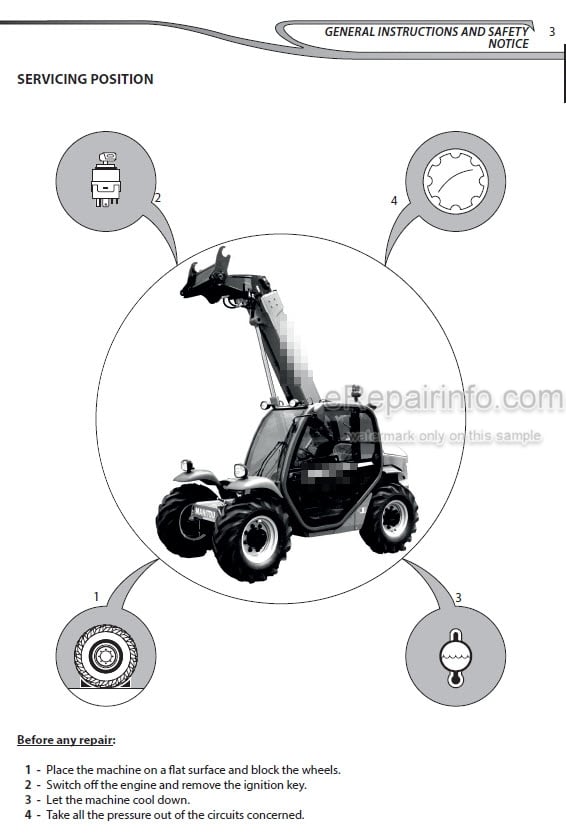 Photo 4 - Manitou MLT523 Turbo Evolution SC E3 Repair Manual Telescopic Handler