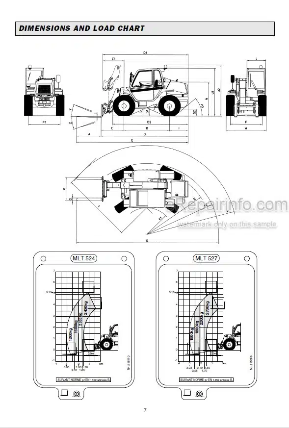 Photo 5 - Manitou MLT524 MLT527 MLT628 MLT632 MLT728 MT728-2/4 MT928-4 Repair Manual Telescopic Handler