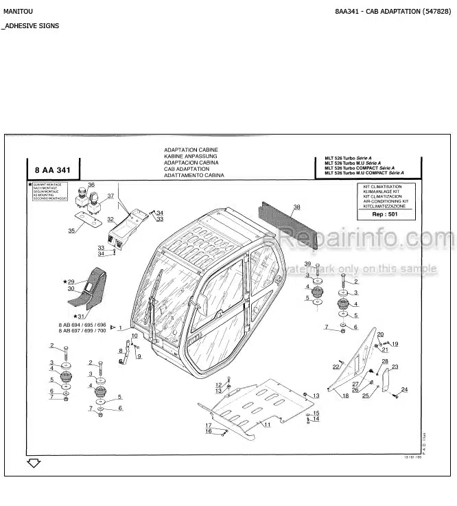 Photo 4 - Manitou MLT526 Turbo MU Compact Serie A Parts Catalog Telescopic Handler