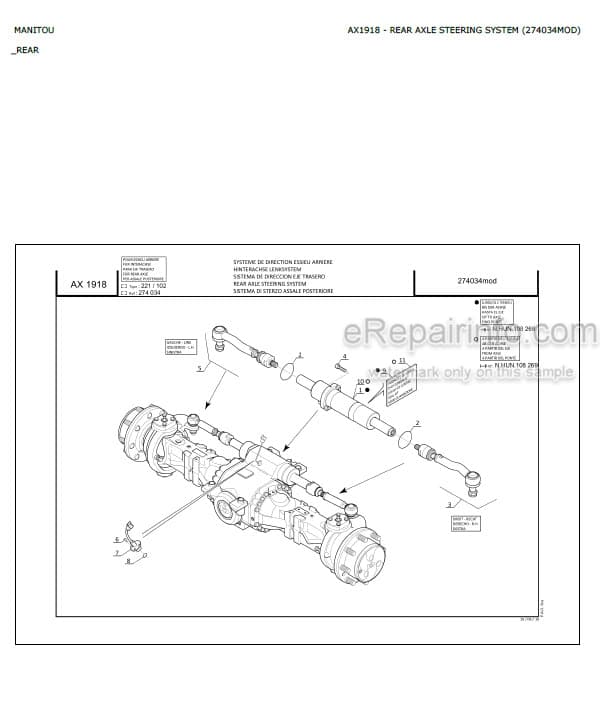 Photo 3 - Manitou MLT625-75H ST3B Parts Catalog Telescopic Handler