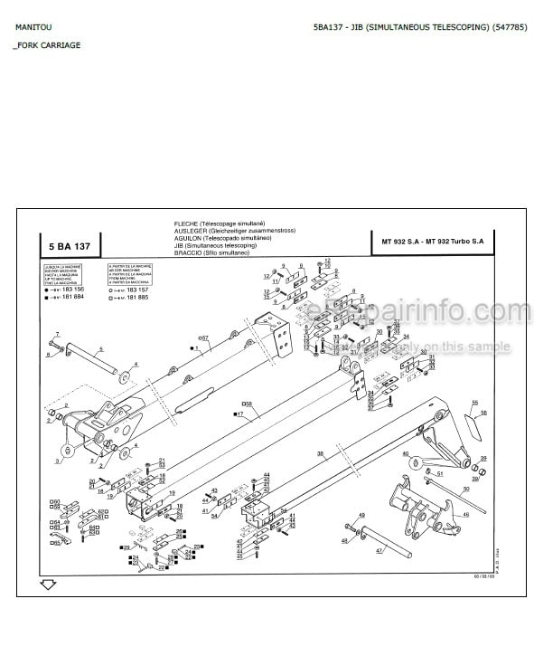 Photo 4 - Manitou MLT629 MLT730 MLT633LS MLT730LS MLT629-120LS MLT633-120LS MLT730-120LS MT732 MT932 SA Parts Catalog Telescopic Handler