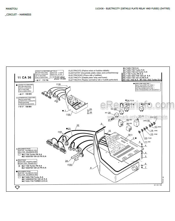 Photo 3 - Manitou MLT629 MLT730 MLT633LS MLT730LS MLT629-120LS MLT633-120LS MLT730-120LS MT732 MT932 SA Parts Catalog Telescopic Handler