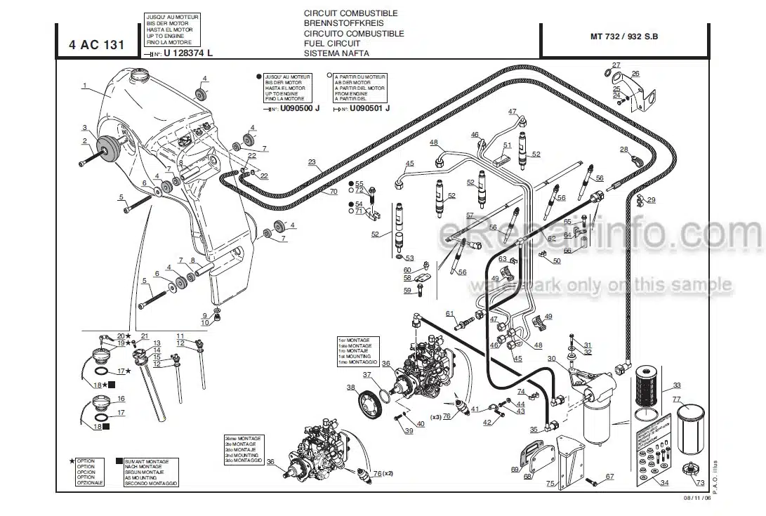Photo 4 - Manitou MLT630 MLT630-120LSU MLT634 MLT634-120 MLT731 MT732 MT932 Serie B-E2 Parts Catalog Telescopic Handler