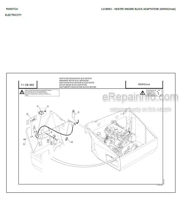 Photo 1 - Manitou MLT630 MLT634 MLT731 Turbo LSU SD E3 Parts Catalog Telescopic Handler