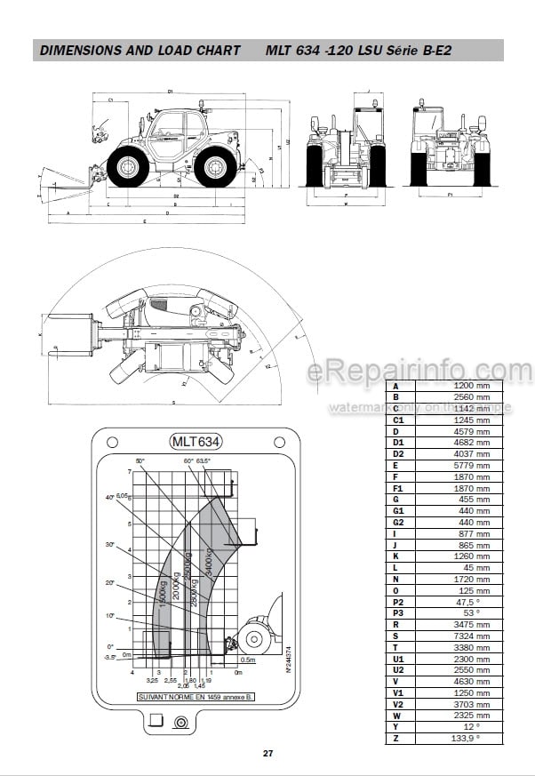 Photo 5 - Manitou MT732 MT932 MLT630 MLT630-120 MLT634 MLT634-120 MLT731 Repair Manual Telescopic Handler