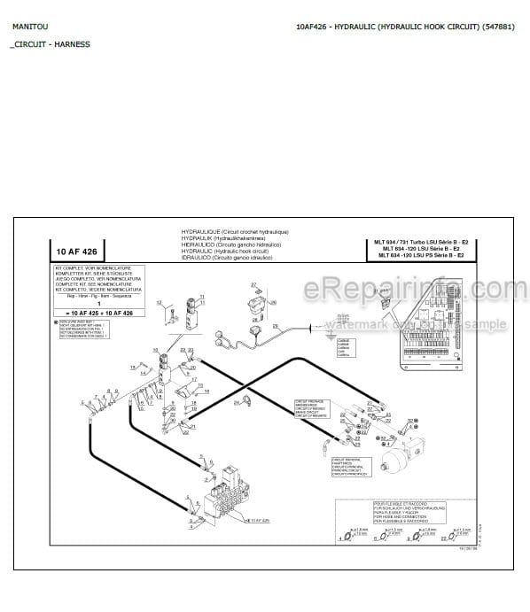 Photo 3 - Manitou MLT630 MLT731 MLT634 MLT630-120LSU MLT634-120LSU MT732 MT932 Turbo LSU PS Serie B-E2 Parts Catalog Telescopic Handler