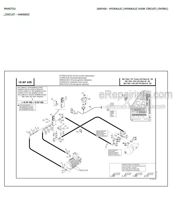 Photo 3 - Manitou MLT630 MLT731 MLT634 MLT630-120LSU MLT634-120LSU MT732 MT932 Turbo LSU PS Serie B-E2 Parts Catalog Telescopic Handler