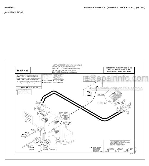 Photo 4 - Manitou MLT630 MLT731 MLT634 MLT731 MLT630-120 MLT634-120 MT732 MT932 LSU PS SB E2 Parts Catalog Telescopic Handler