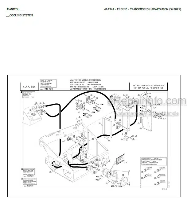 Photo 12 - Manitou MLT630 MLT731 MLT634 MLT731 MLT630-120 MLT634-120 MT732 MT932 LSU PS SB E2 Parts Catalog Telescopic Handler