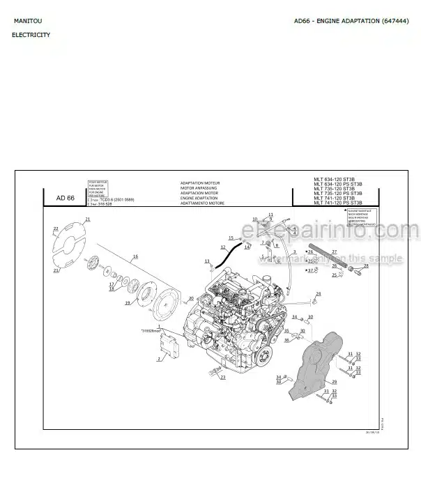 Photo 7 - Manitou MLT634 MLT634-120 MLT731 Turbo SF E3 Parts Catalogue Telescopic Handler