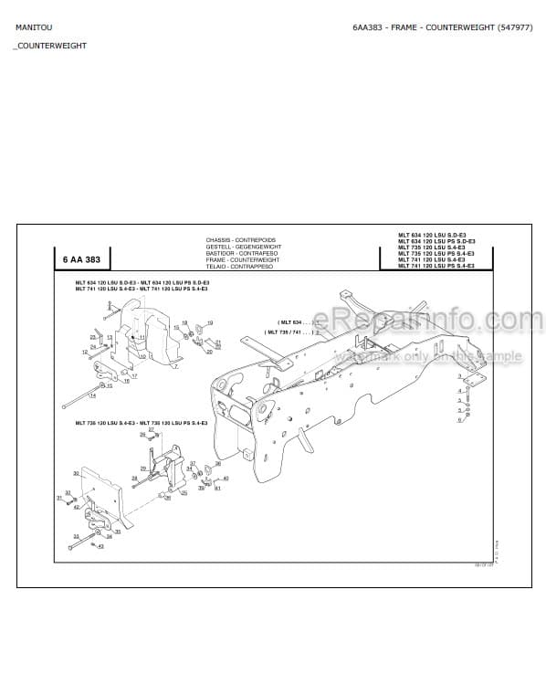 Photo 4 - Manitou MLT634-120LSU MLT735-120LSU MLT741-120LSU PS S4 E3 Parts Catalog Telescopic Handler