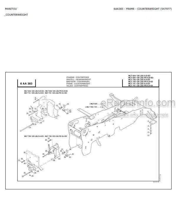 Photo 4 - Manitou MLT634-120LSU MLT735-120LSU MLT741-120LSU PS S4 E3 Parts Catalog Telescopic Handler