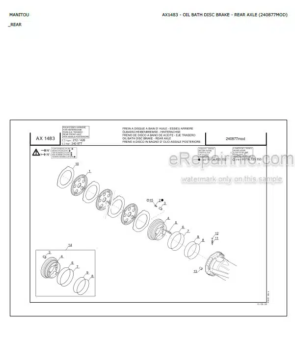 Photo 8 - Manitou MLT634-120LSU MLT735-120LSU MLT741-120LSU PS S4 E3 Parts Catalog Telescopic Handler