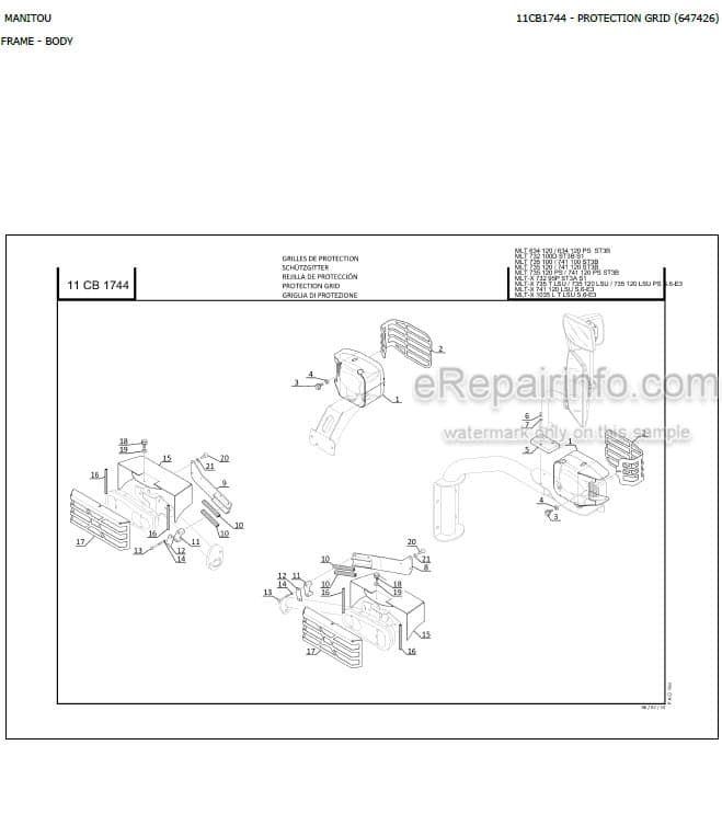 Photo 3 - Manitou MLT634-120 MLT732-100D MLT741-100 MLT735-120 MLT741-120 MLT-X732 MLT-X735T MLT-X735-120LSU MLT-X741-120LSU MLT-X1035L S6-E3 Parts Catalog Telescopic Handler