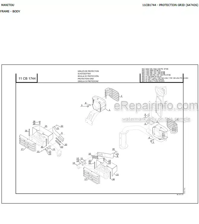 Photo 3 - Manitou MLT634-120 MLT732-100D MLT741-100 MLT735-120 MLT741-120 MLT-X732 MLT-X735T MLT-X735-120LSU MLT-X741-120LSU MLT-X1035L S6-E3 Parts Catalog Telescopic Handler