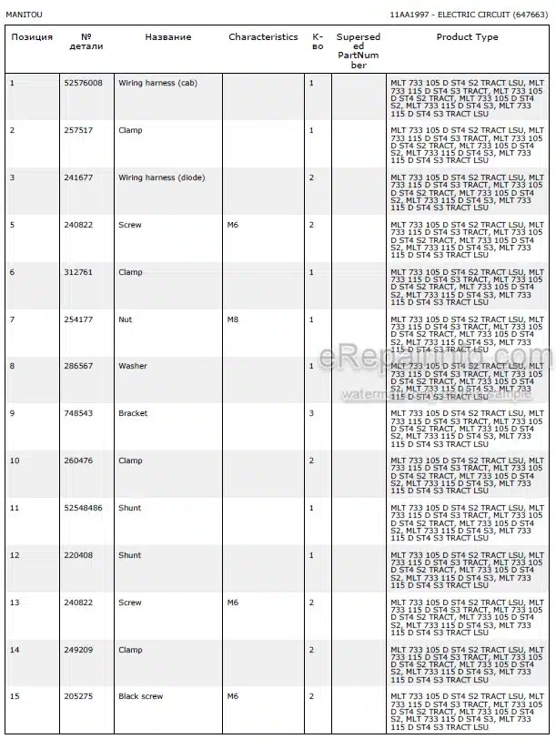 Photo 5 - Manitou MLT635-130PS MLT737-130PS MLT733-105D MLT733-115D ST4 S3 TRACT LSU Parts Catalog Telescopic Handler