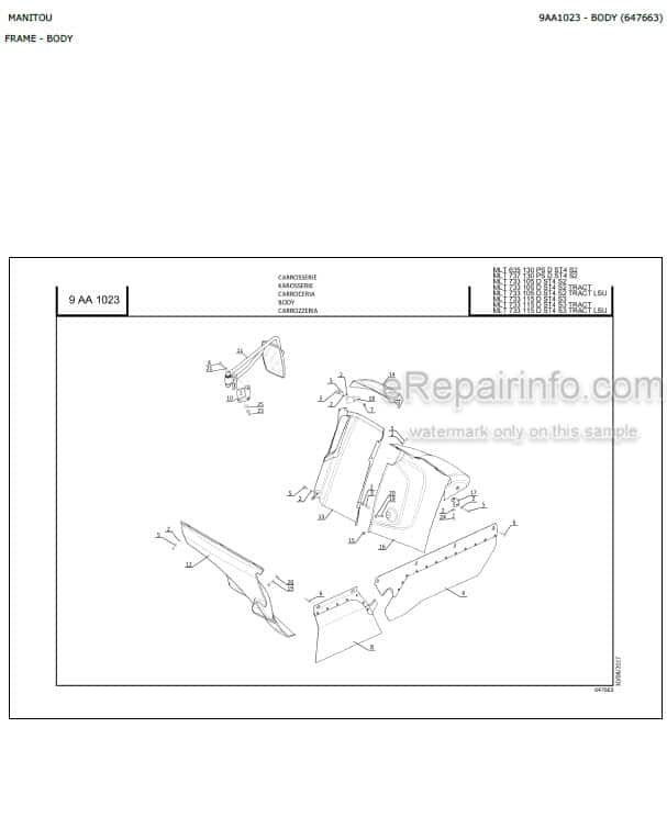 Photo 4 - Manitou MLT635-130 MLT733-105 MLT733-115D D ST4 S2 Parts Catalog Telescopic Handler