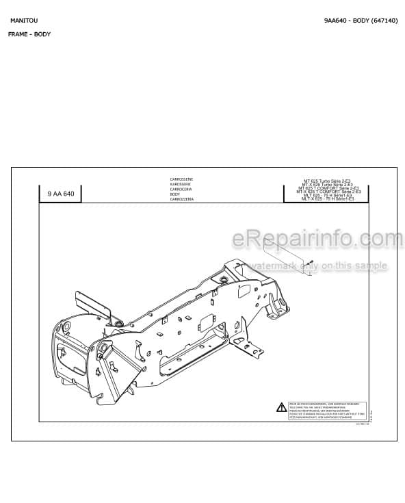 Photo 4 - Manitou MLT635-75H MLT-X625-75H S1 E3 Parts Catalog Telescopic Handler