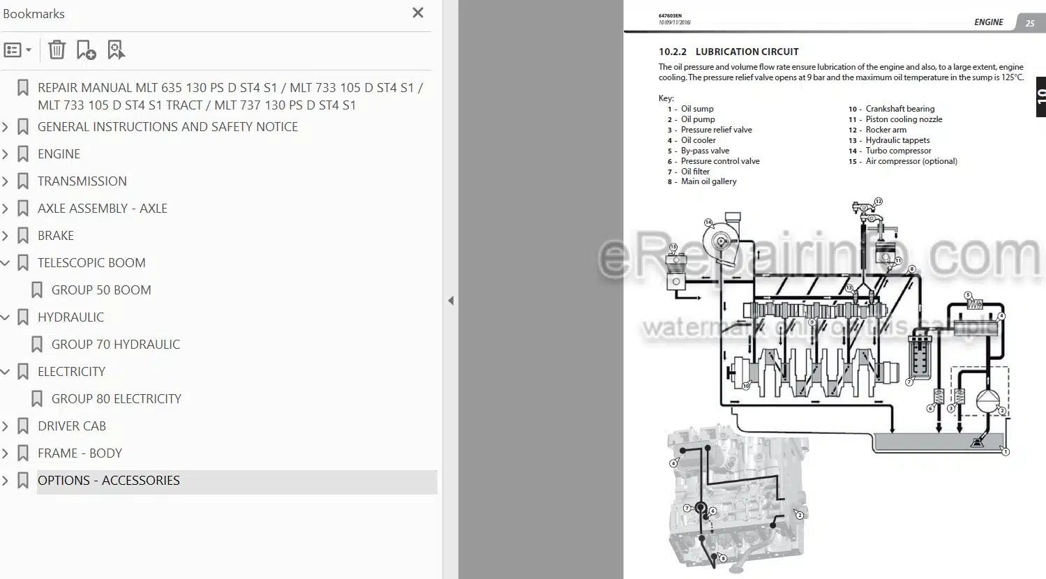 Photo 4 - Manitou MLT635-130PS MLT733-105D MLT737-130PS Repair Manual Telescopic Handler