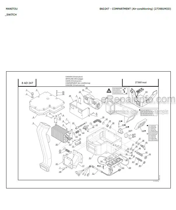 Photo 4 - Manitou MLT731 Turbo A SD E3 Parts Catalog Telescopic Handler