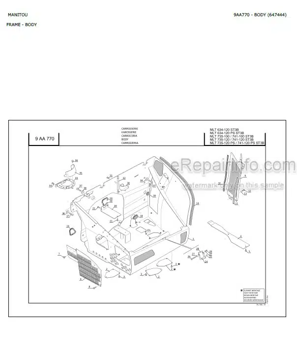 Photo 4 - Manitou MLT735-100 MLT735-120 PS ST3B Parts Catalog Telescopic Handler