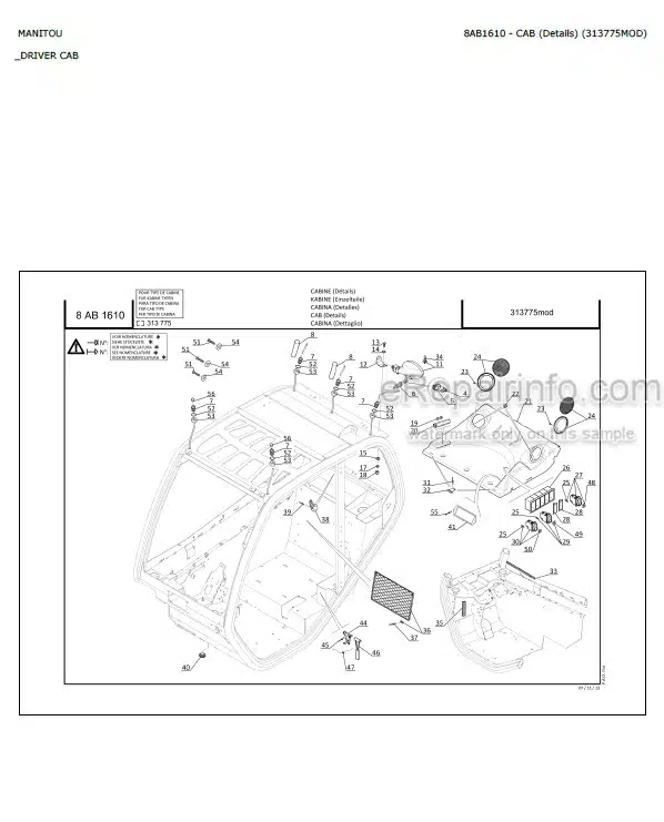 Photo 5 - Manitou MLT735-100 MLT735-120 PS ST3B Parts Catalog Telescopic Handler