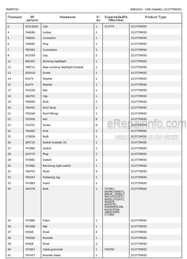 Photo 5 - Manitou MLT735-100 MLT735-120 PS ST3B Parts Catalog Telescopic Handler