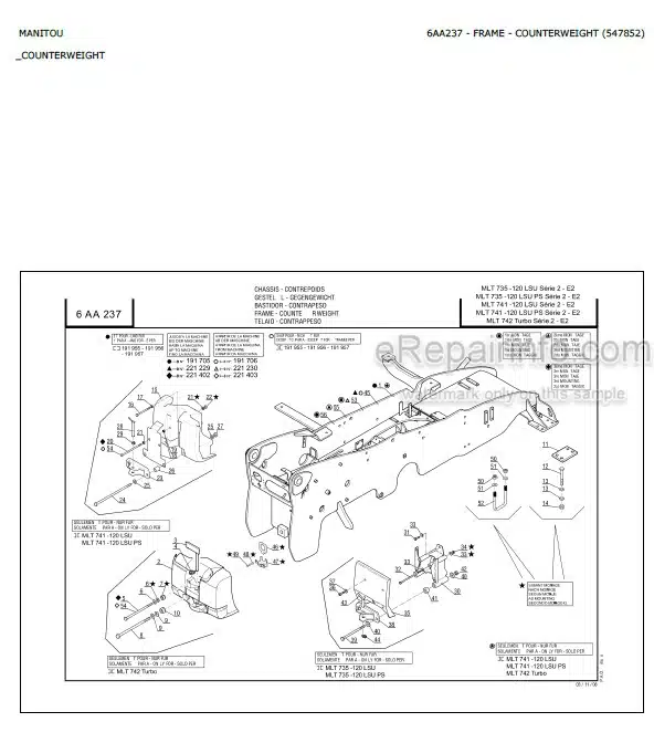 Photo 4 - Manitou MLT735-120 LSU PS Serie 2 Parts Catalog Telescopic Handler