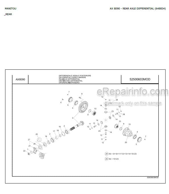 Photo 7 - Manitou MLT735LSU MLT735-120LSU MLT741-120LSU MLT1035L S5 E3 Parts Catalog Telescopic Handler
