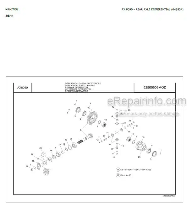Photo 7 - Manitou MLT735LSU MLT735-120LSU MLT741-120LSU MLT1035L S5 E3 Parts Catalog Telescopic Handler
