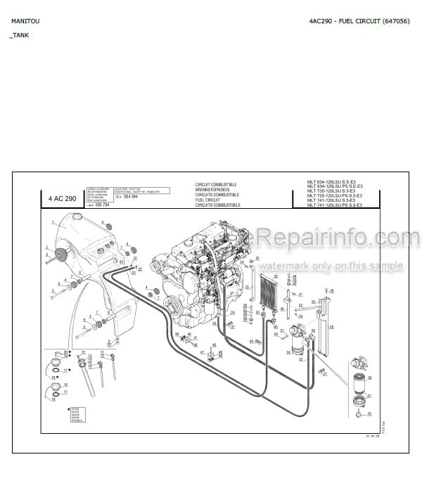 Photo 7 - Manitou MLT735LSU MLT735-120LSU MLT741-120LSU MLT1035L S5 E3 Parts Catalog Telescopic Handler