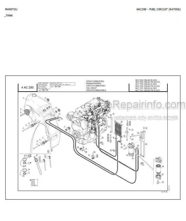 Photo 7 - Manitou ME315 ME316 ME318 ME320 48V S1 Parts Catalog Forklift