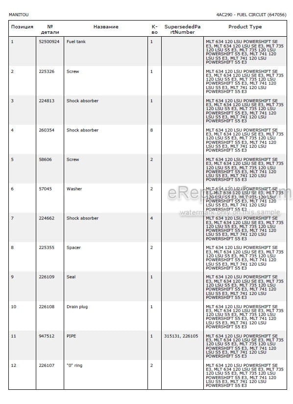Photo 5 - Manitou MLT735LSU MLT735-120LSU MLT741-120LSU MLT1035L S5 E3 Parts Catalog Telescopic Handler