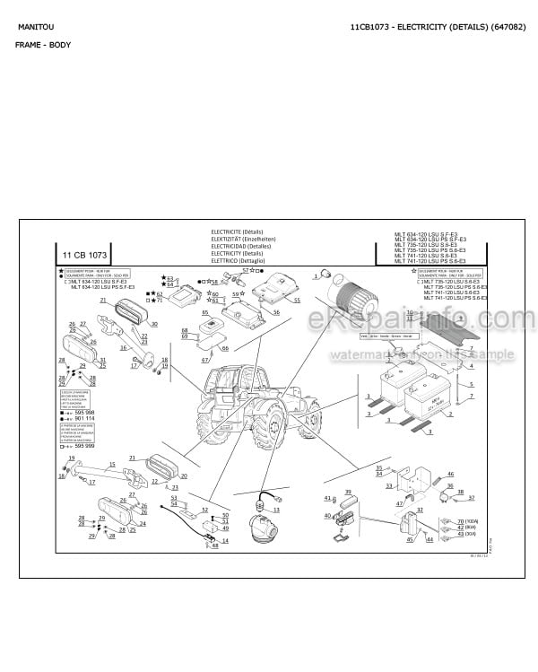 Photo 3 - Manitou MLT735 MLT735-120 MLT741 MLT741-120 MLT1035L LSU S6 E3 Parts Catalog Telescopic Handler