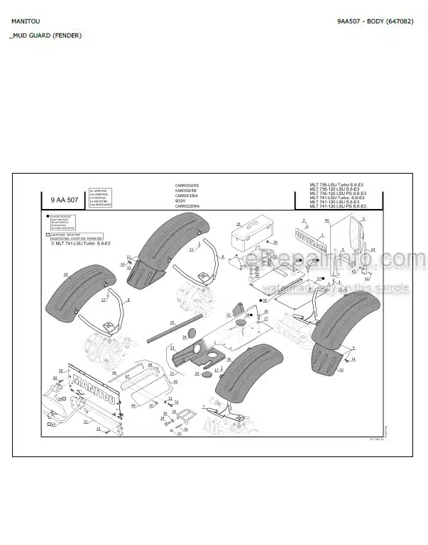 Photo 3 - Manitou MLT735 MLT735-120 MLT741 MLT741-120 MLT1035L LSU S6 E3 Parts Catalog Telescopic Handler