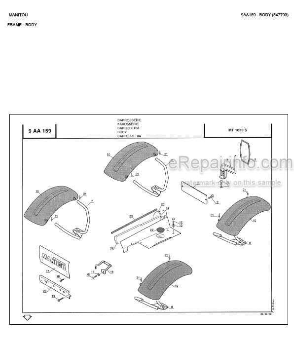 Photo 4 - Manitou MLT740 MLT733H MLT740H MT1033H MT1030S MLT740-120 LSU PS Turbo Parts Catalog Telescopic Handler