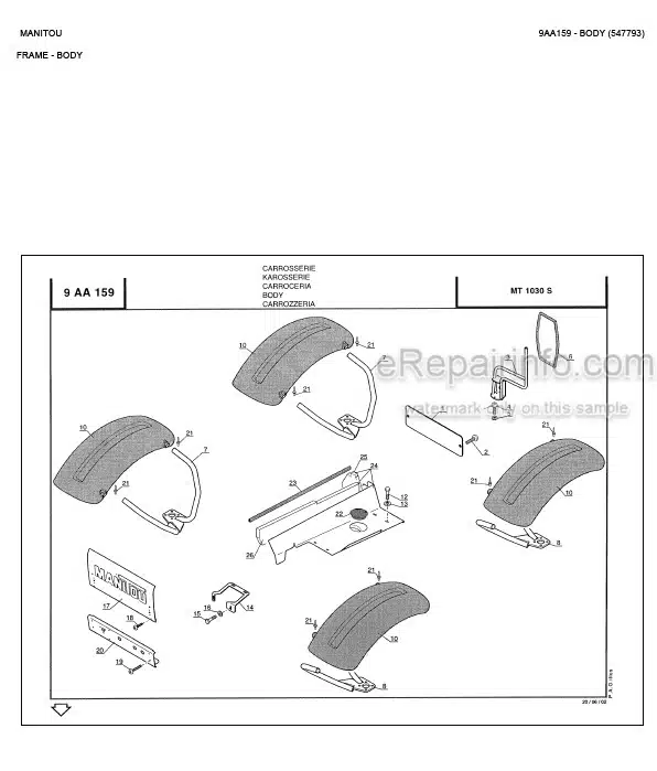 Photo 4 - Manitou MLT740 MLT733H MLT740H MT1033H MT1030S MLT740-120 LSU PS Turbo Parts Catalog Telescopic Handler