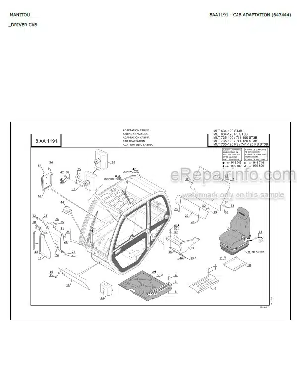 Photo 4 - Manitou MLT741-100 MLT741-120 PS ST3B Parts Catalog Telescopic Handler