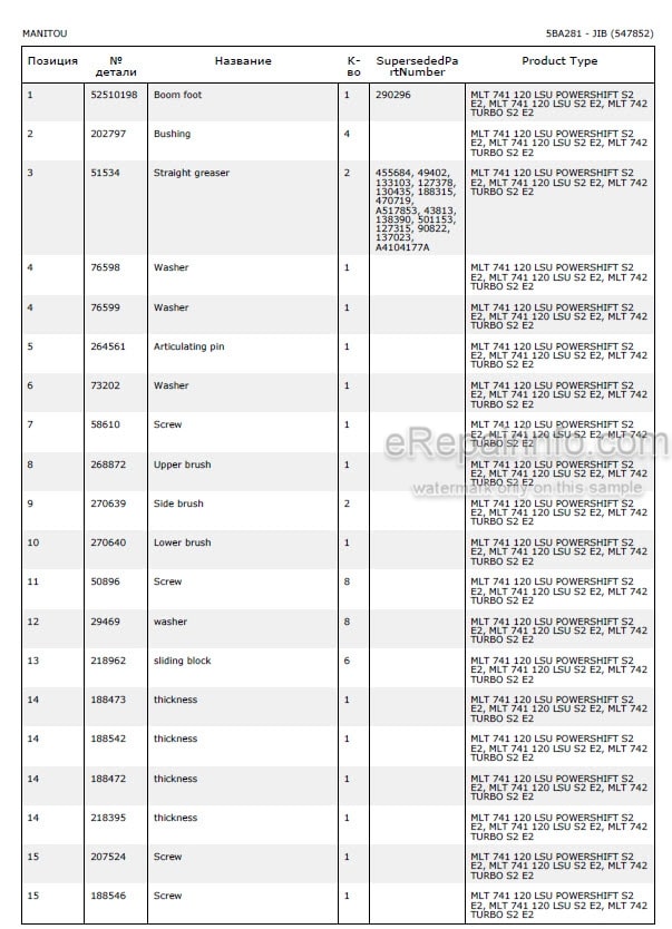 Photo 5 - Manitou MLT741-120 MLT742 LSU PS Serie 2 E2 Parts Catalog Telescopic Handler