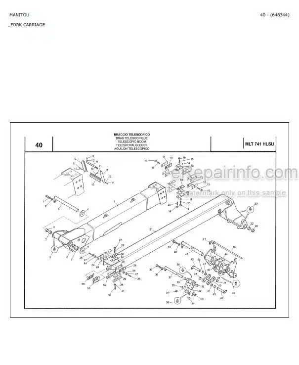 Photo 2 - Manitou MLT741H MLT940H LSU Parts Catalog Telescopic Handler